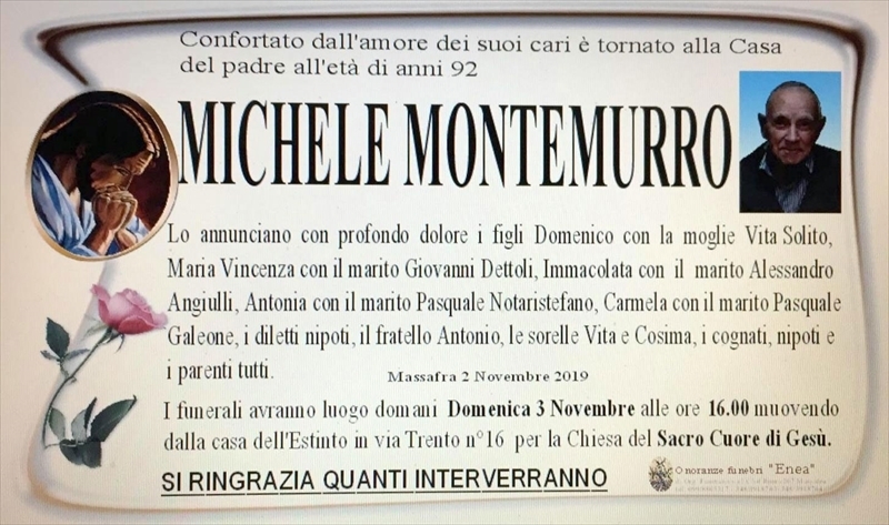 Michele Montemurro Massafra necrologi web