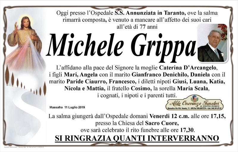 Michele Grippa Massafra necrologi web