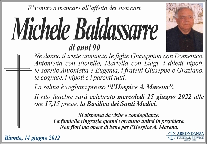 MICHELE BALDASSARRE Bitonto necrologi web