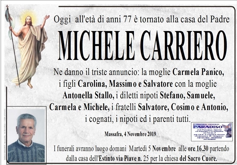 Michele Carriero Massafra necrologi web