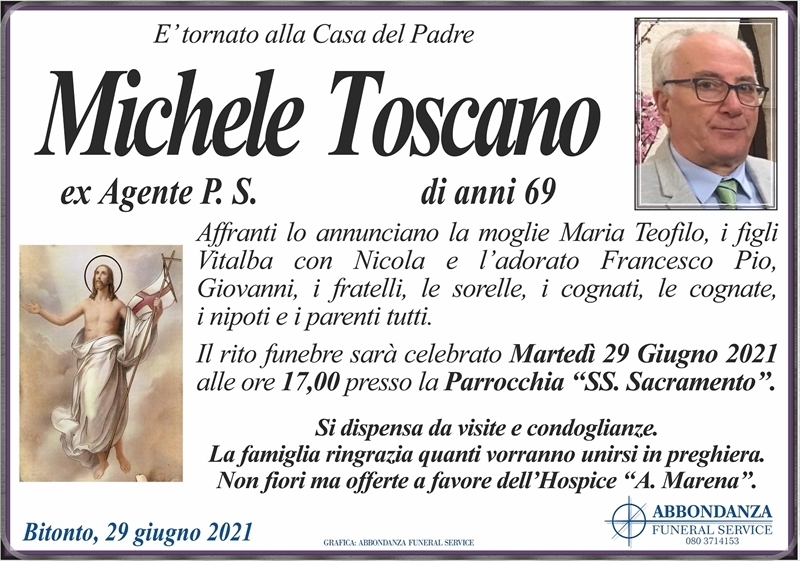 MICHELE TOSCANO Bitonto necrologi web