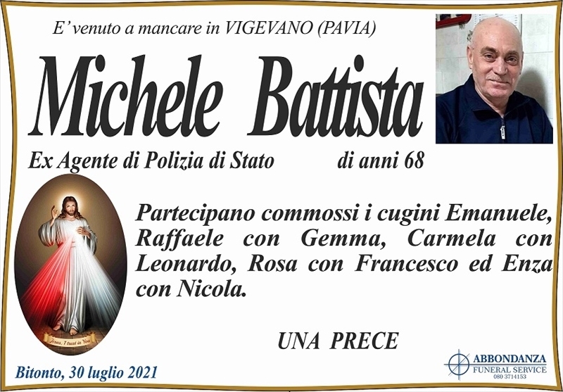 MICHELE BATTISTA Bitonto necrologi web